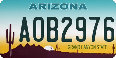 AZ license plate AOB2976