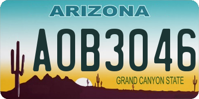 AZ license plate AOB3046