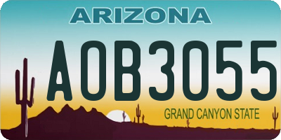 AZ license plate AOB3055