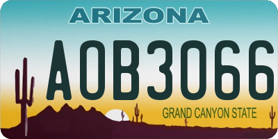 AZ license plate AOB3066