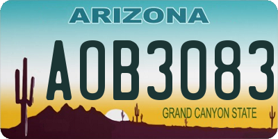 AZ license plate AOB3083