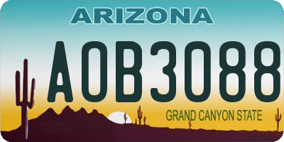 AZ license plate AOB3088
