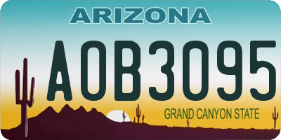 AZ license plate AOB3095