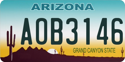 AZ license plate AOB3146