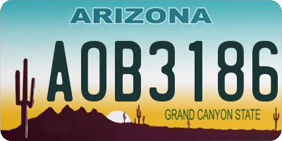 AZ license plate AOB3186