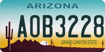 AZ license plate AOB3228