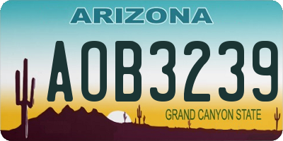 AZ license plate AOB3239