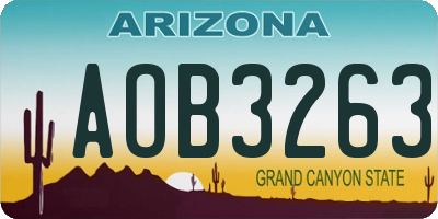 AZ license plate AOB3263