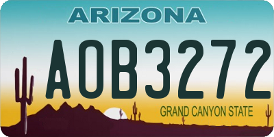 AZ license plate AOB3272