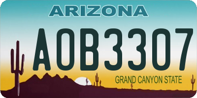 AZ license plate AOB3307