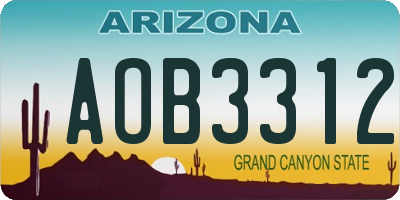 AZ license plate AOB3312