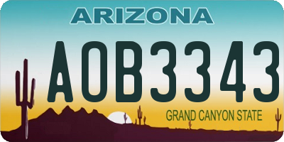 AZ license plate AOB3343