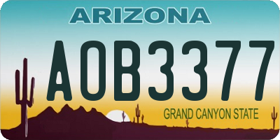 AZ license plate AOB3377