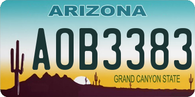 AZ license plate AOB3383