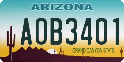 AZ license plate AOB3401