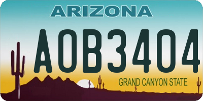 AZ license plate AOB3404