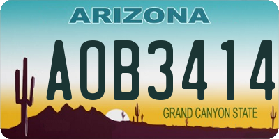 AZ license plate AOB3414