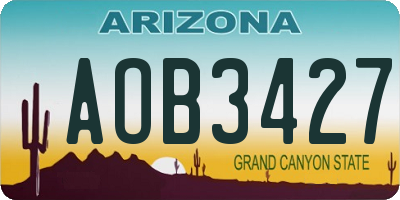 AZ license plate AOB3427