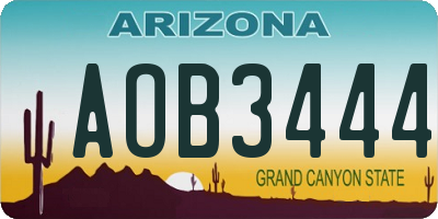 AZ license plate AOB3444