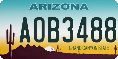 AZ license plate AOB3488
