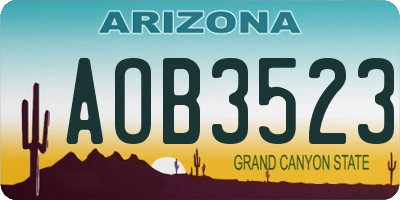 AZ license plate AOB3523