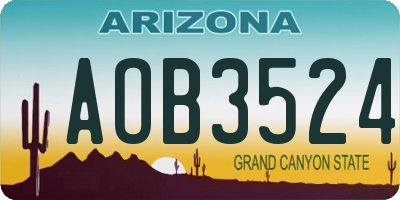 AZ license plate AOB3524
