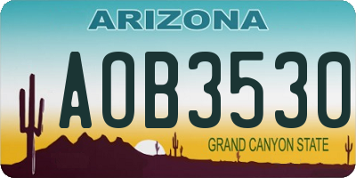 AZ license plate AOB3530