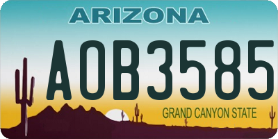 AZ license plate AOB3585