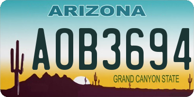 AZ license plate AOB3694