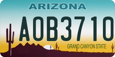 AZ license plate AOB3710