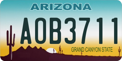 AZ license plate AOB3711