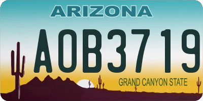 AZ license plate AOB3719