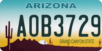 AZ license plate AOB3729