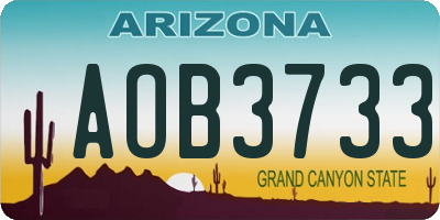 AZ license plate AOB3733