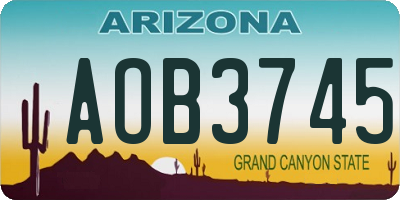 AZ license plate AOB3745