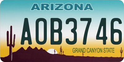 AZ license plate AOB3746