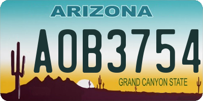AZ license plate AOB3754