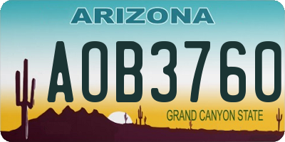AZ license plate AOB3760