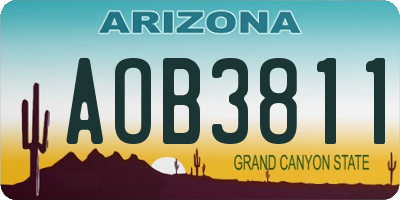 AZ license plate AOB3811