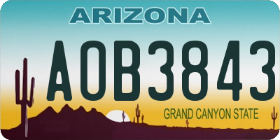 AZ license plate AOB3843