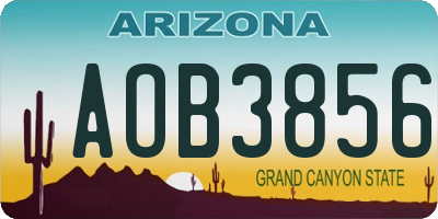AZ license plate AOB3856