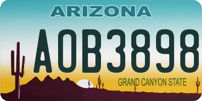 AZ license plate AOB3898