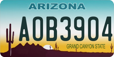 AZ license plate AOB3904