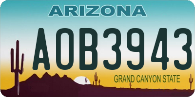 AZ license plate AOB3943