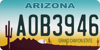 AZ license plate AOB3946