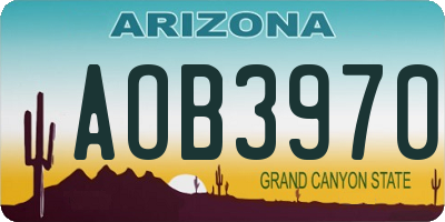 AZ license plate AOB3970