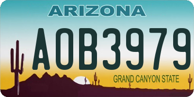 AZ license plate AOB3979