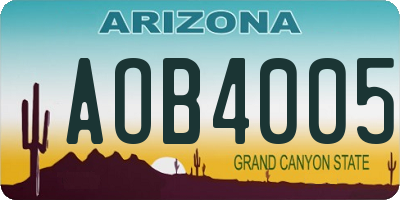 AZ license plate AOB4005
