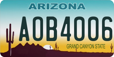 AZ license plate AOB4006