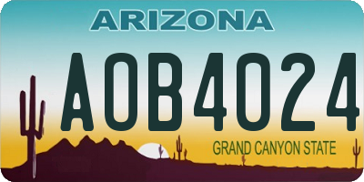 AZ license plate AOB4024